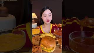 Mukbang Hamburger & gà rán. Xin mời cả nhà  #mukbang