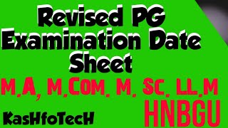 HNBGU Revised PG Examination Date Sheet, Revised PG Examination Date Sheet HNBGU