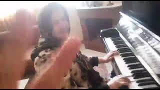 Grandmother fall while  playing piano / I love you meet