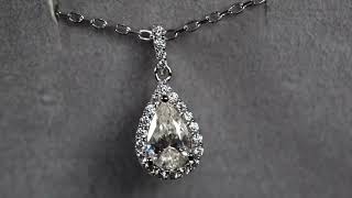 womens moissanite diamond pendant, Moissanite Pear Cut Diamond Pendant, Tear Drop Pendant