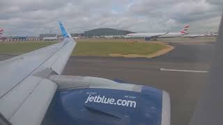 JetBlue Flight 20 (B6 20) departure from London Heathrow Airport