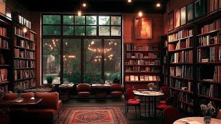 Cozy Library Cafe Ambience with Smooth Instrumental Jazz for Relaxing and Studying