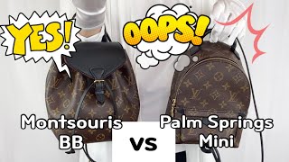 Which one is better mini backpack? LV Palm Springs Mini vs Montsouris BB compare LV backpack