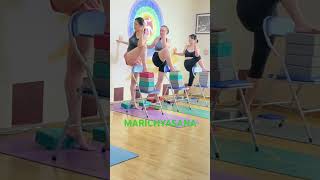 #yogawithprops #iyengaryoga #marichyasana #yoga #yogapractice #yogaprops #wallyoga #chairyoga #an