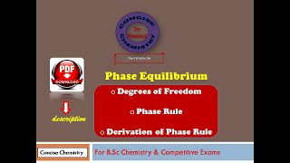 Degrees of Freedom I Gibbs Phase Rule & Derivation I Concise Notes I Pdf link in description