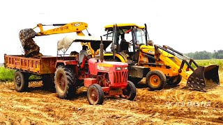 New Jcb 3dx Backhoe Machine Working With Mahindra Two 475 Di Tractor For Making Pond | Jcb Tractor