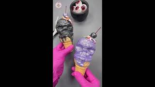 Spooktacular Halloween Ice Cream Cones: Edible Glitter Dust, Skull Silicone Molds by Oh Sweet Art