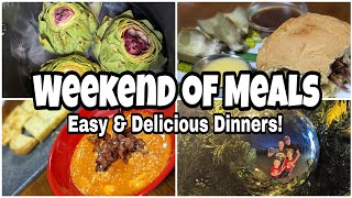 QUICK & EASY RECIPES | A Weekend of Meals | Christmas Lights, a Christmas Haul, & Delicious Dinners!