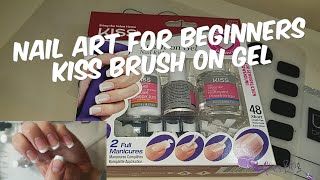 Nail art for beginners | kiss brush on gel tips | How to