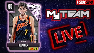 *LIVE* PINK DIAMOND CHET HOLMGREN DEBUT! NBA 2K24 MYTEAM | DOES HE REPLACE GIANNIS AT THE 4?