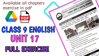 Class 9 English Unit 17 exercise