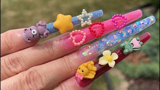 Acrylic application for beginners Kawaii nails Lazy girl method￼￼