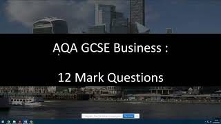 AQA GCSE Business 12 Mark Questions