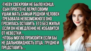 -Гневу свекрови не было конца.-Сын просто не верил своим ушам.