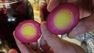 These RED pickled EGGS are beautiful!