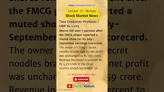 Tata Consumer Products Shares Drop 7% Today 📉 | Stock Market Update October 2024