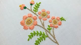 HAND EMBROIDERY Motif, A BEAUTIFUL FLOWER PATTERN