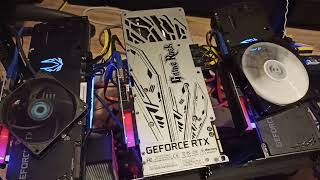 3x rtx 3090 Zotac Trinity, Palit Game Rock,  termopady, 14x 6600xt w budowie.