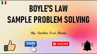 Boyle's Law Sample Problem Solving | Detailed Explanation | Tagalog Science Lesson