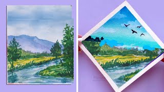 Easy painting technique/painting watercoloer for beginners #art #painting