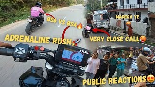 Adrenaline rush🚀!! Duke390 bs6vs bs4🔥!! Very close calls🥵!! Public reactions😍!! Full throttle🥶!!