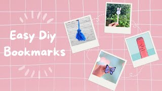 4 Easy Diy bookmarks to make under 5mins/ paper craft/ boomark tutorial/ simple paper craft