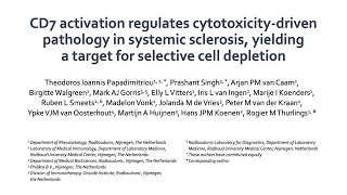 CD7 activation regulates cytotoxicity-driven pathology in systemic sclerosis