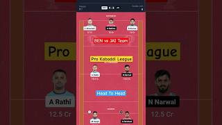 BEN vs JAI today Dream11 Prediction Team || Pro Kabaddi League 2024 #shorts