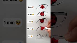 How to Draw Eternal Mangekyou Sharingan in 10sec, 10mins, 10hrs #shorts