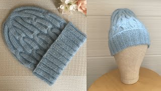 НЕЖНАЯ ШАПОЧКА" MARTA" С ОЧЕНЬ КРАСИВЫМ И ПРОСТЫМ УЗОРОМ ! KNITTED HAT