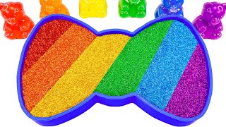 Satisfying Video | Mixing All My Slime Rainbow Bow Bathtub Glitter Slime ASMR | YoYo Sand E