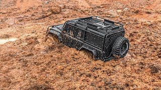 4x4 RC카 Traxxas TRX-4 Land Rover Defender Mud Offroad - 알씨카 랜드로버 디펜더 머드/뻘 오프로드 주행 1:10 Scale [4K]