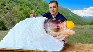 Roasting Huge Fish Under a Thick Layer of Salt! Life of Elite Chef who is Hermit Now