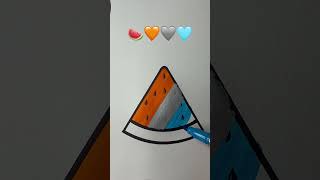 🍉🧡💙 Satisfying creative art #viral #trending #youtubeshorts #coloring #painting