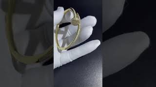 Fine Jewelry Custom Made Cartier Juste Un Clou Bracelet 18K Yellow Gold Pave With Diamonds