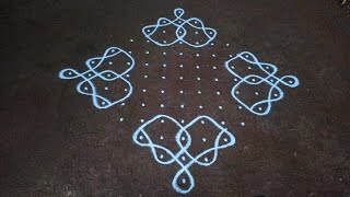 Daily new Beginners kolam designs | 13 x 1 dots sikku kolam | kambi kolam | SathyaSelva Arts