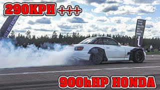 Honda s2000 f20 900hp dragracing || Closing in on 300kph