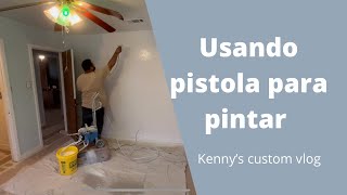 Usando pistola para pintar