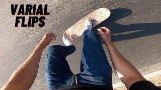 how to varial flip ( varial kickflip on a skateboard)