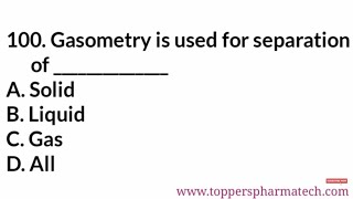 Pharmaceutical Analysis MCQ - 3 || #PharmacistExamQuestionPaper | DCO Exam | GPAT Exam| NIPER Exam