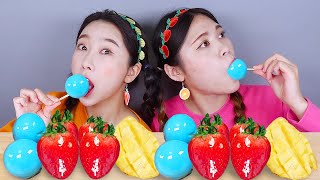 Món tráng miệng trái cây thạch Tanghulu Mukbang DONA