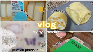 Vlog • day in my life • studying • mango crepe • journaling 🌷💫