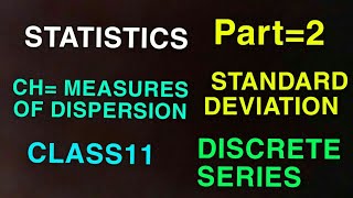 chapter measures of dispersion statistics class 11th discrete series standard deviation