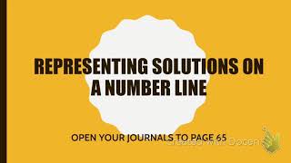 Representing solutions on a number line