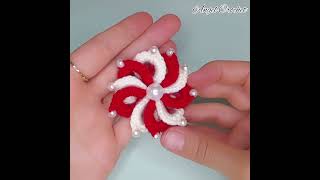 Super easy crochet flower tutorial, make it by your finger 😍👌