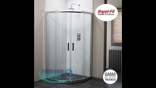 Cass Six 6mm Toughened Easy Clean Glass Quadrant Shower Enclosure  - BathroomTraders