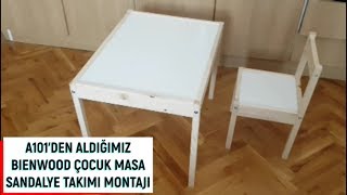 A101'DEN ALDIĞIMIZ BIEN WOOD ÇOCUK MASA SANDALYE TAKIMI KURULUMU KURULUMU MONTAJI (BIE 6001)