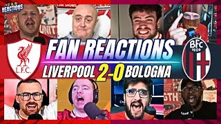 LIVERPOOL FANS DELIGHTED😁REACTION TO LIVERPOOL 2-0 BOLOGNA | CHAMPIONS LEAGUE