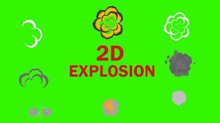 2D Explosion Pack Green Screen | 100% copyright free