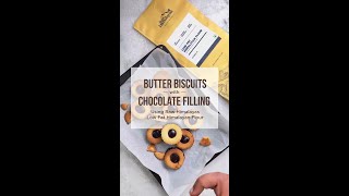 Butter Biscuit with Chocolate Filling Recipe #ytshorts #butterbiscuits